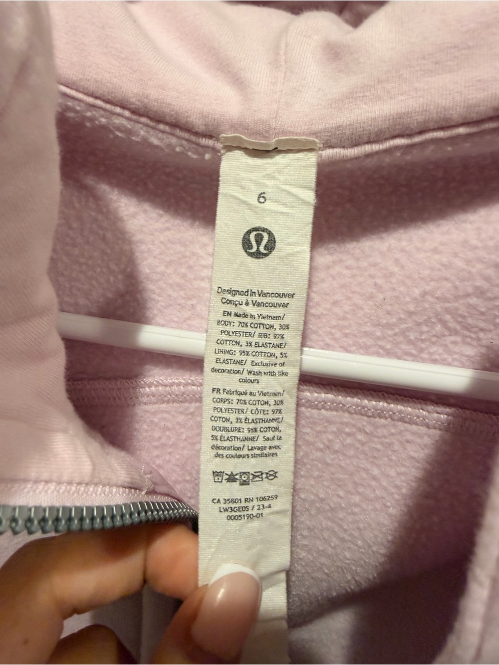 LULULEMON CROPPED SCUBA PINK - Picture 2 of 3